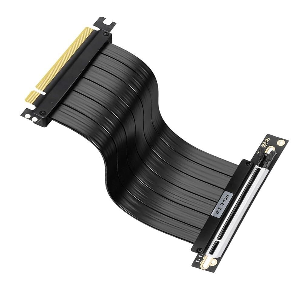 [해외] BTBcoin PCIe 3.0 x16 라이저 케이블 200mm - RTX 3070/3060/GTX 1660 호환 고속 GPU 연장 케이블, 90° 직각 게이밍 그래픽 카드 익