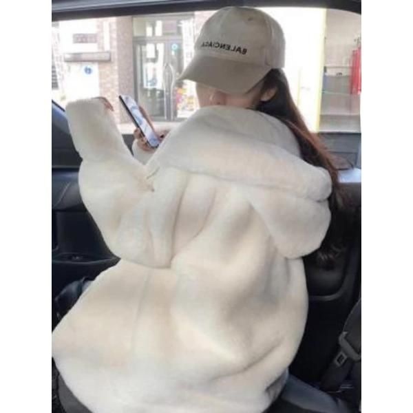 두꺼운 면 재킷 여성용 가을 겨울 양털 토끼털 코트 푹신하고 따뜻한 패셔