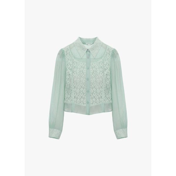 잇미샤 <매장정품> it MICHAA 잇미샤 레이스 텍스쳐 블록 블라우스 (ITP3WBL720) 867322