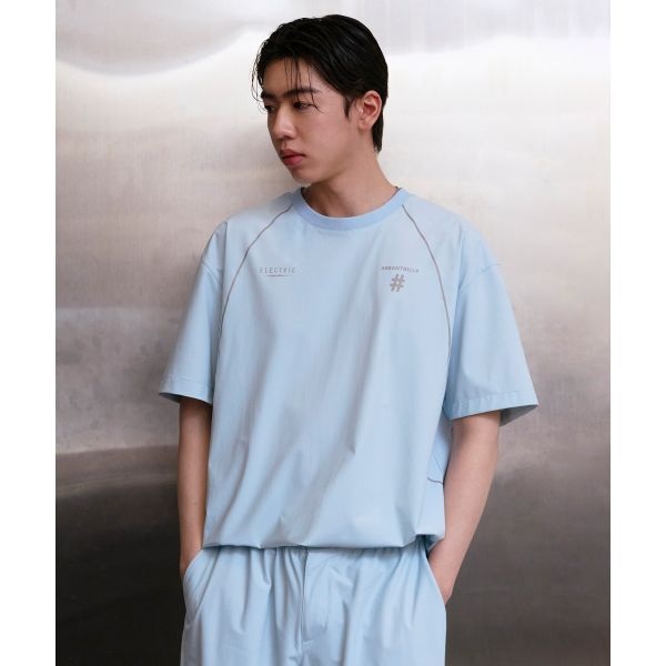 BEENTRILL [BEENTRILL X ELECTRIC] UV 테크 오버핏 반팔 티셔츠스카이 블루 329513