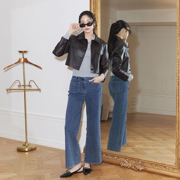 잇미샤 <매장정품> it MICHAA 잇미샤 [김세정 ][24 FW] 볼레로 덧장 카라 울 니트 ITO9ZPO720 867755