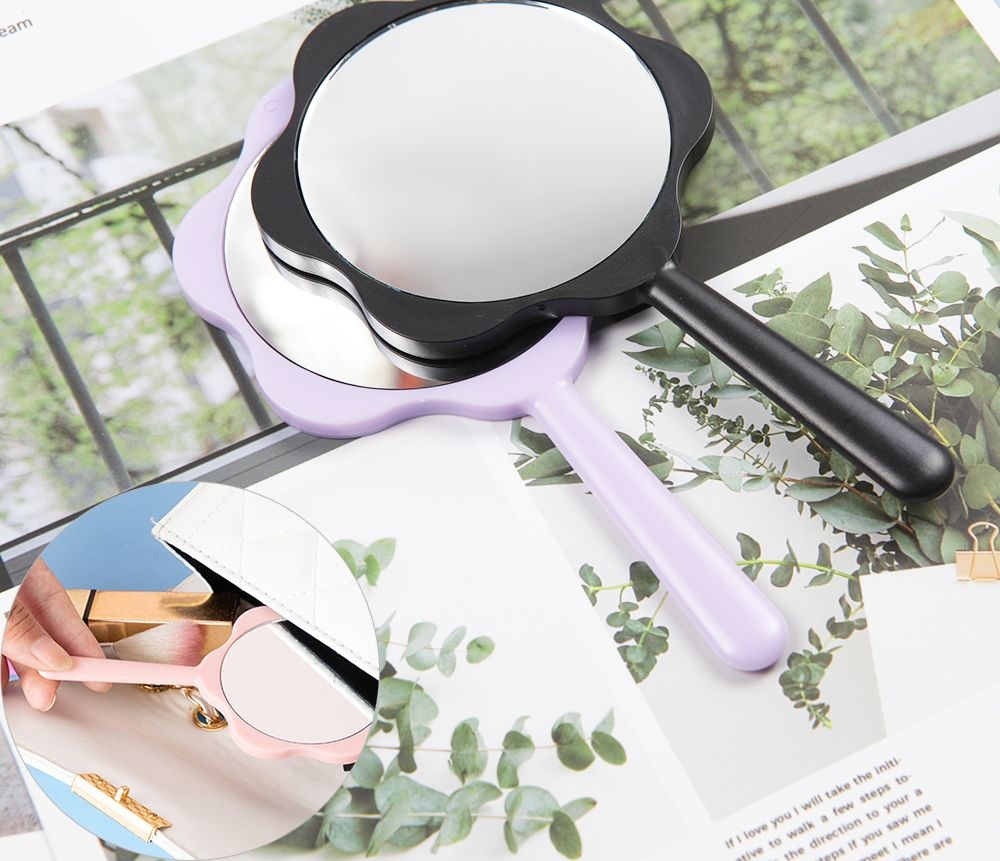 미니공주거울 전통문양손거울만들기 꽃 손거울1P 휴대용 미니 모양 소형 여행용 학생 손거울