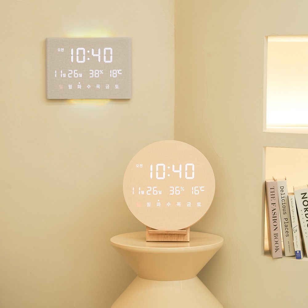 오아 모던 LED 벽시계 무소음 디지털 인테리어 탁상 벽걸이 시계 거실시계
