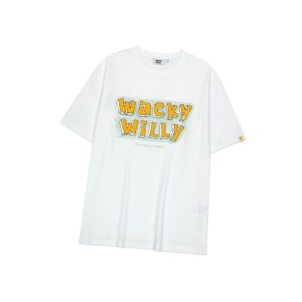 <매장정품> 와키윌리 WACKYWILLY WACKY WILLY 레터링 반팔 티셔츠 화이트 WA2502ST17WH 313133