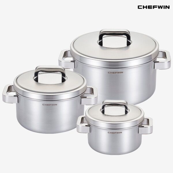쉐프원 [쉐프윈] 316커퍼코어 통5중 16cm 양수냄비+20cm 양수냄비+24cm 양수냄비