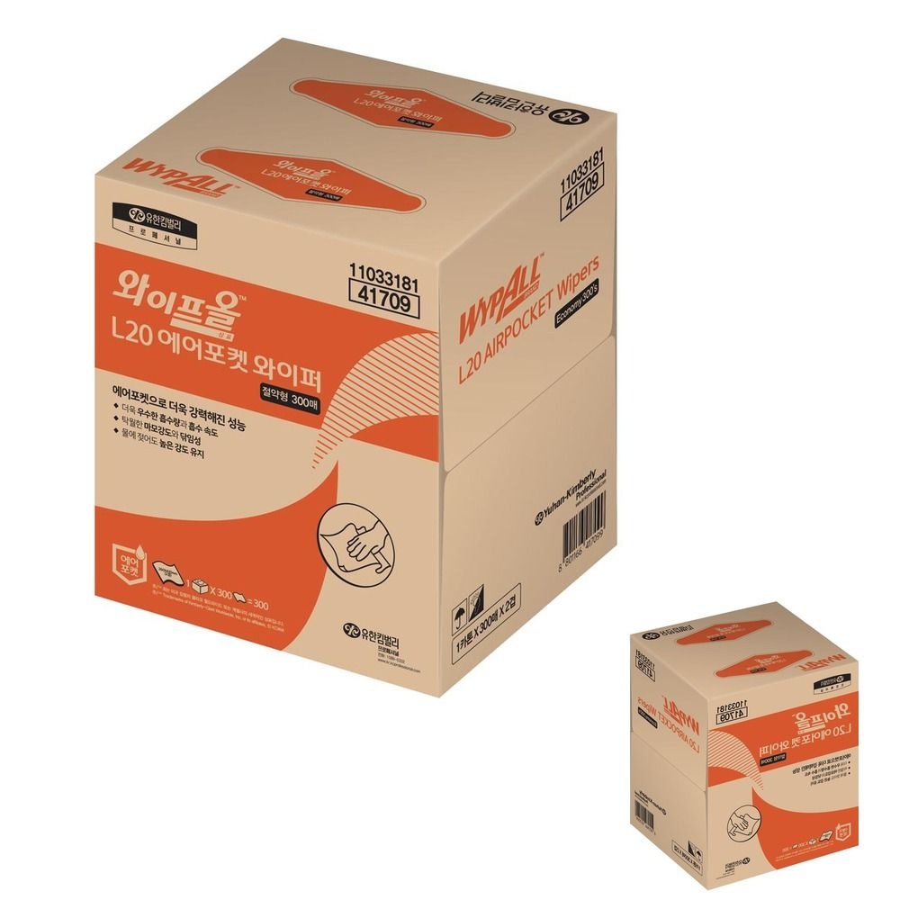 굿테라 프올 유한 에어포켓와이퍼 41709 기름걸레 절약형300매 킴벌리