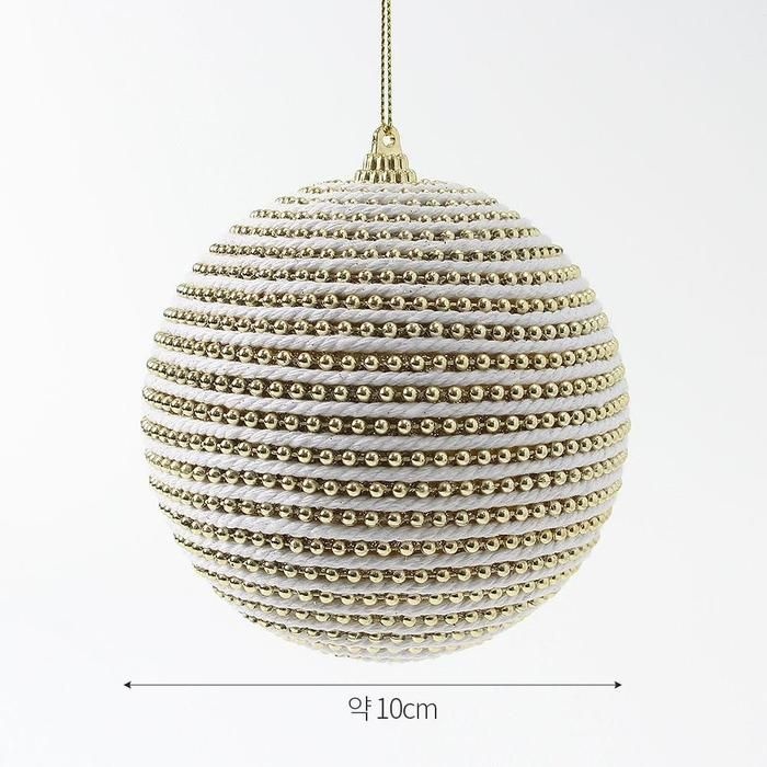 로열골드 구알찬슬 Rope 반짝이볼 10cm 2개 세트