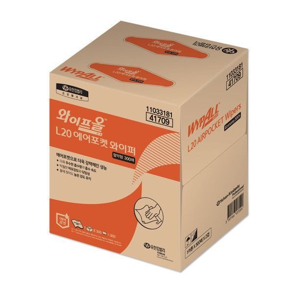 유한킴벌리 와이프올 L20 와이퍼 300매 1카톤 41709