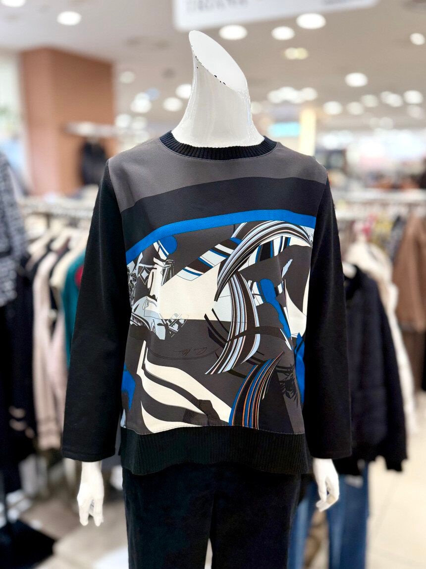 트리아나 소고 [패션플러스][트리아나]프린트 기모 라운드 티셔츠 AI4TA20_GR