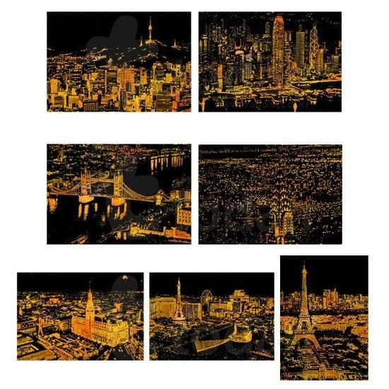 [오피스넥스]세계 야경 스크레치 페이퍼 대 라스베가스