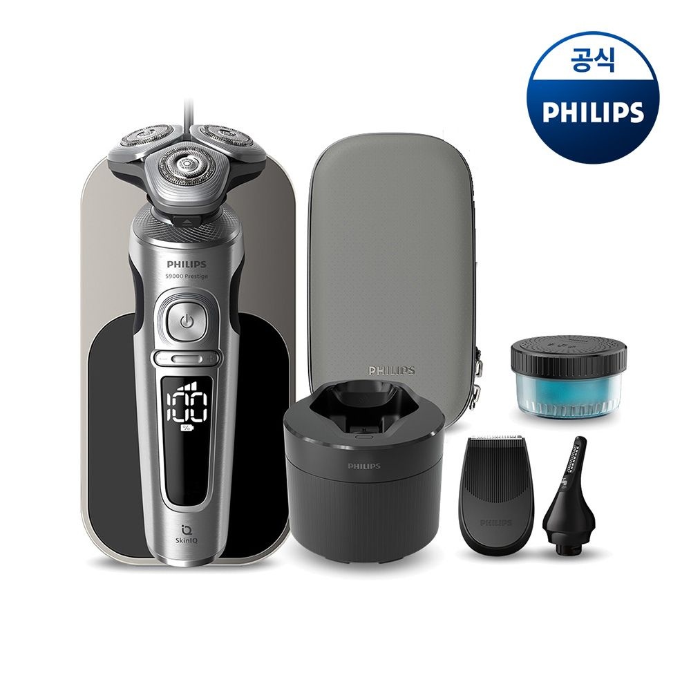 필립스 PHILIPS 필립스 SkinIQ 9000 프레스티지 전기면도기 브라이트 크롬 SP9887/36