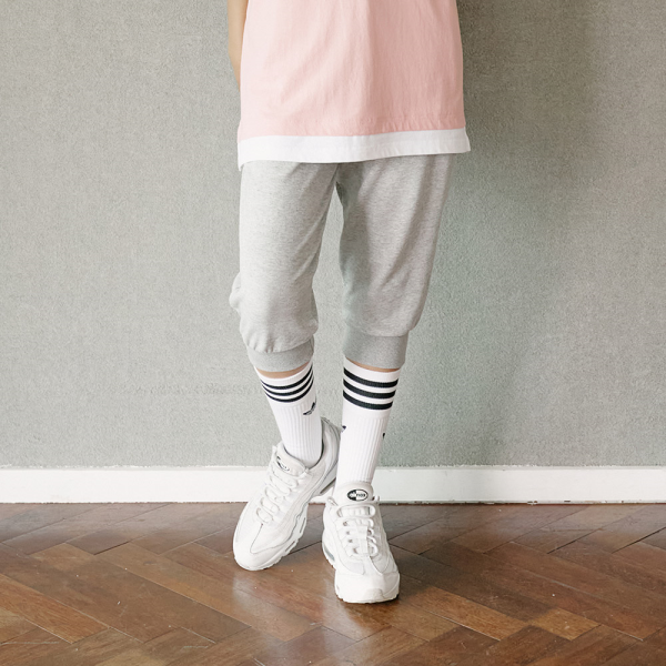 네스파 당일발송빅사이즈 무지 밴딩 조거 7부바지 STD_1001 4Color 854193