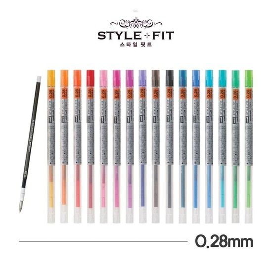 유니 스타일 핏트 0.28mm 리필 UMR-109-28 스타일핏트 유성볼펜 리필심 UMR-109-28 0.28mm 필기