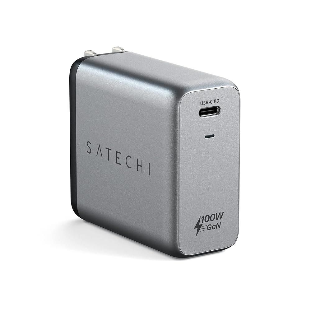Satechi [해외] Satechi 100W USB C PD 벽 충전기 블록 - 강력한 GaN 테크 - 맥북 프로/에어 M1 M2 M3 M5, 2021 아이패드 프로 M1, 아이폰 16 프로