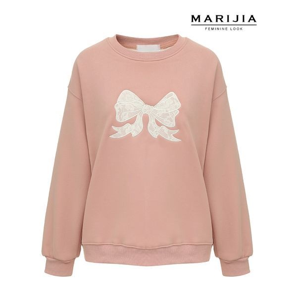 마리지아 [하프클럽]리본 레이스 패치 맨투맨 MTEA80008