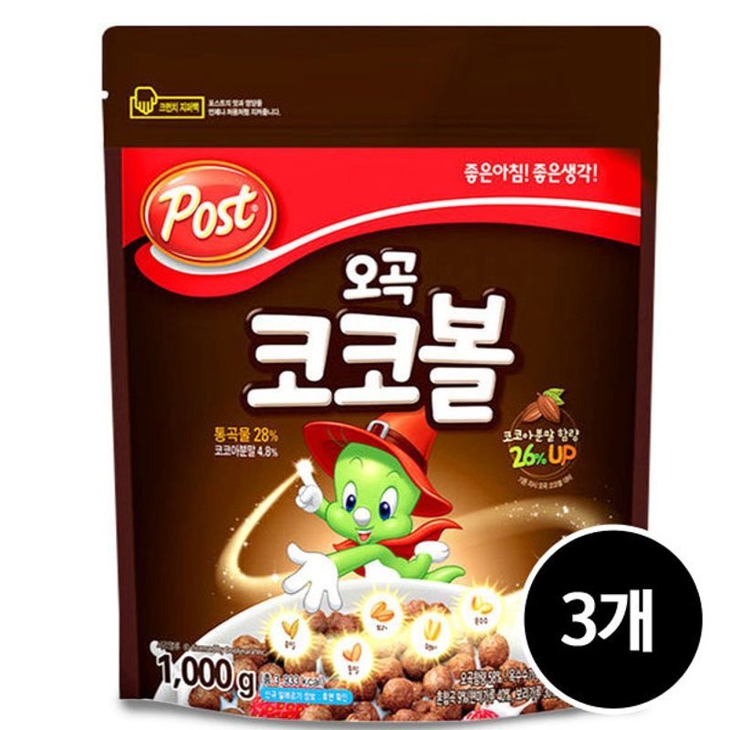 포스트 오곡 코코볼 시리얼, 1000g, 3개