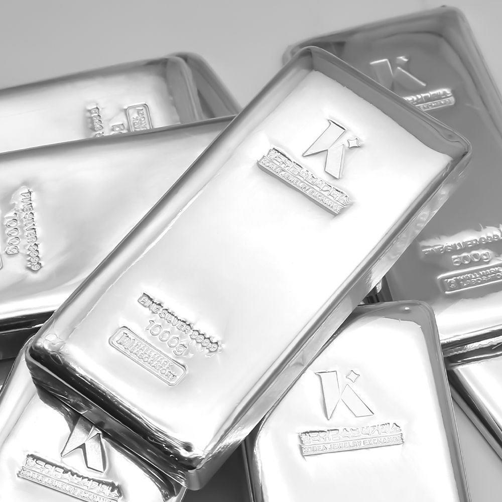 한국귀금속보석거래소 [한국귀금속보석거래소] 1000g 진공 실버바 999.9 한귀보 포나인 은바