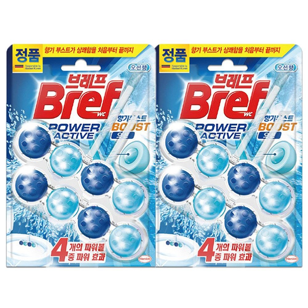 헨켈 브레프 거치식 변기세정제 파워액티브 오션 마린향 50g(2입)x2개