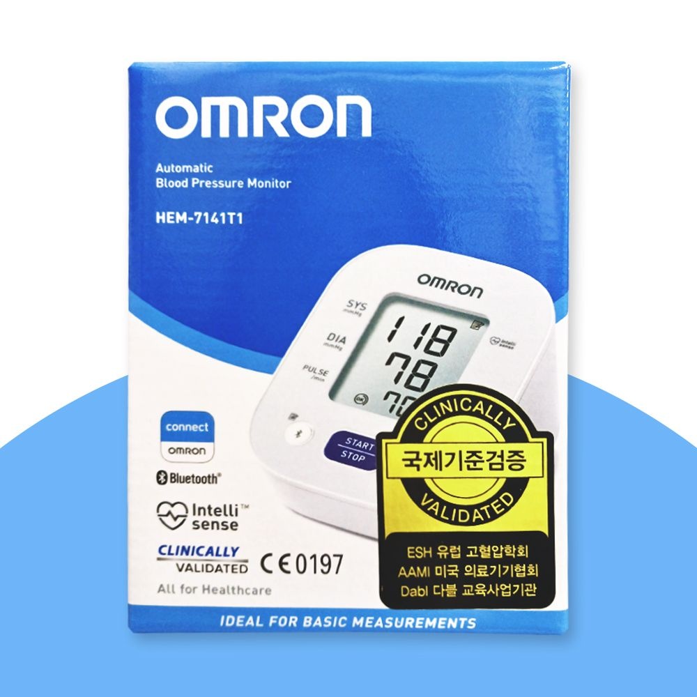 오므론 HEM-7141T1 전자동 혈압계 가정용 혈압 측정기 블루투스 연성커프
