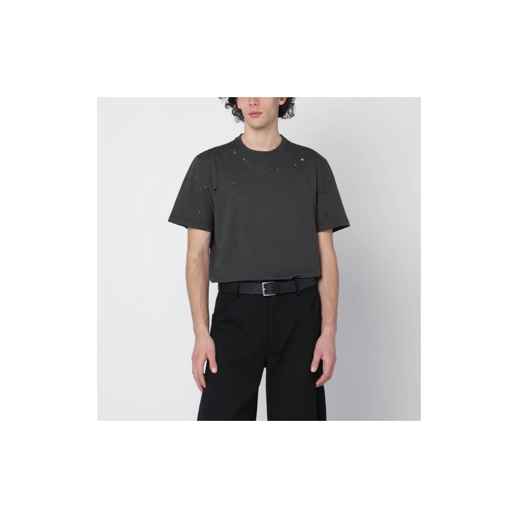 골든구스 [해외] 골든구스 GOLDEN GOOSE 심장 천공이 있는 빈티지 효과 무연탄 티셔츠 GMP01220P002363/XM_GOLDE-60318