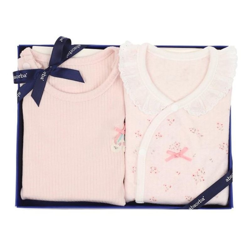 (주)성경실업 압소바 [갤러리아] (압소바,출산,백일,아기옷)미미슬림바디슈트+솔솔모달배냇저고리세트(A25-70684)