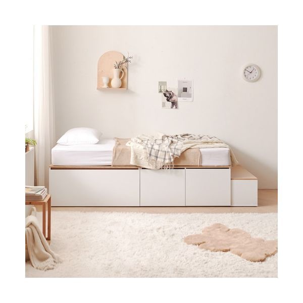 UnKnown C3824 무헤드 도어 대용량 수납침대 발판세트 Q