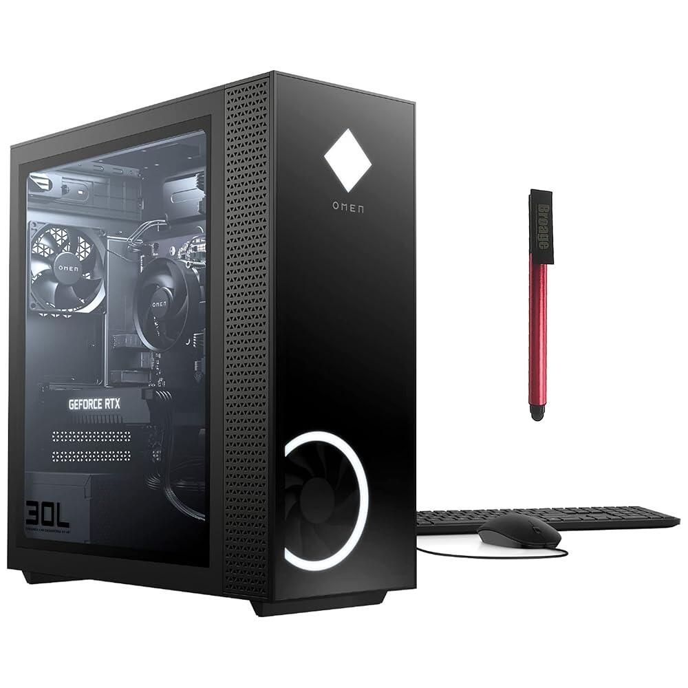 Omen [해외] OMEN 2021 30L 지포스 RTX 3080 10GB 게이밍 데스크탑 컴퓨터, 인텔 10코어 i9-10850K 최대 5.2GHz, 32GB DDR4 RAM, 2TB PCIe SSD + 2TB HDD