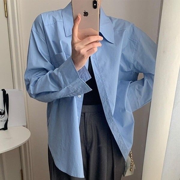 [신상오픈런] |CCH3207|여자 카라넷 오버핏 데일리 베이직 소라 셔츠_18155689_597559