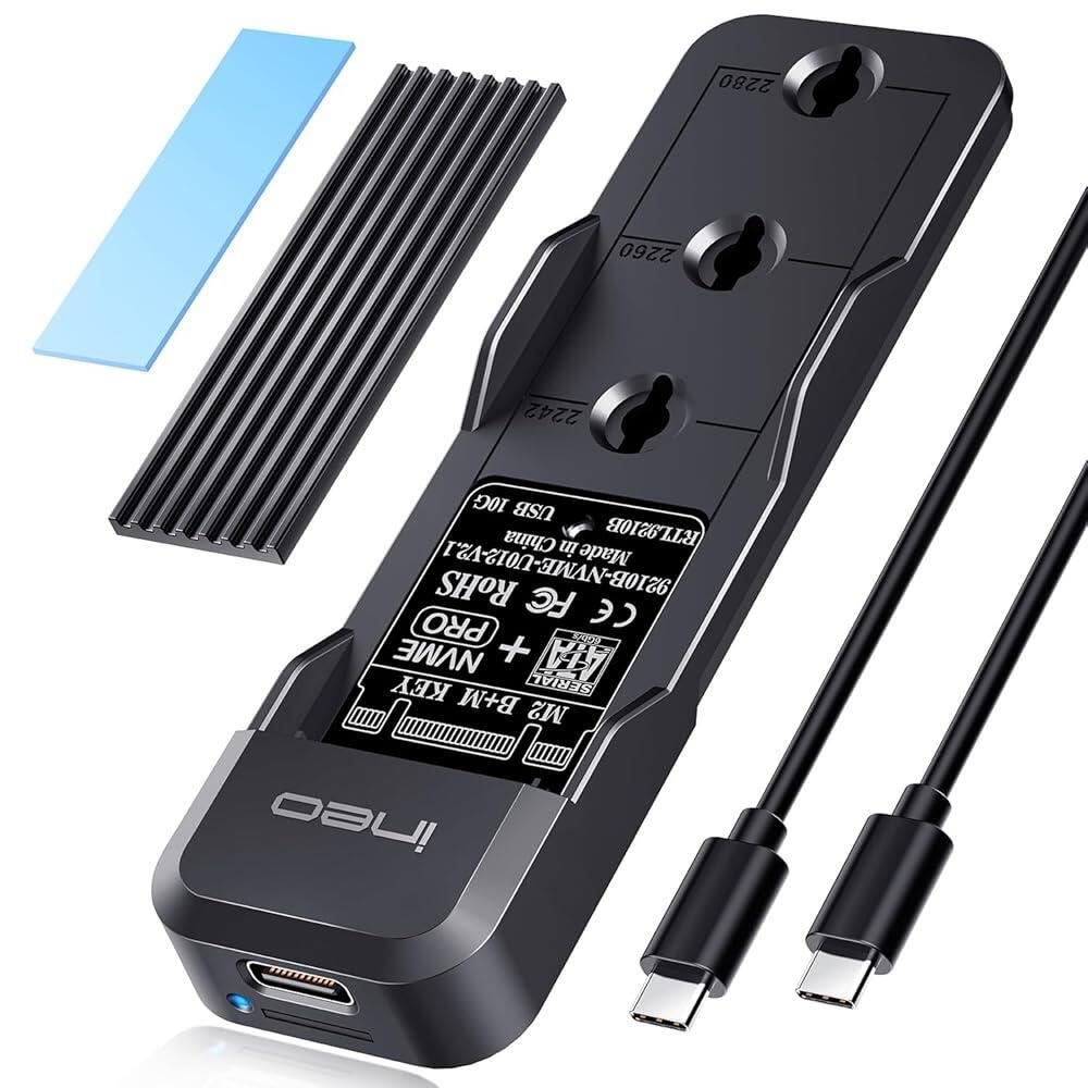 Ineo [해외] Ineo 도구가 필요 없는 M.2 NVMe 및 SATA to USB C 10Gbps 도킹 스테이션, M 키용, B+M 키 지원 2280 2260 2242 2230 SSDM.2 10Gb 도킹 15