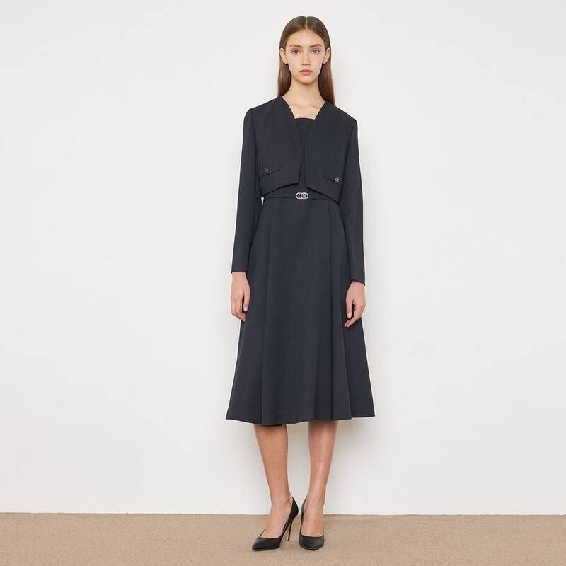 라인어디션 라인어디션 벨티드 플레어 롱원피스 NWOPPC30 854000