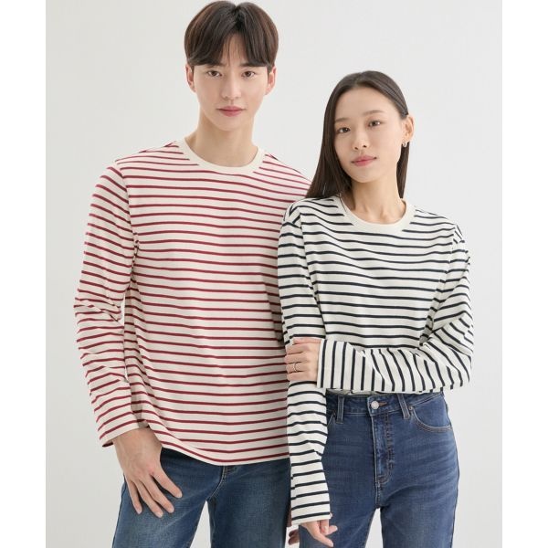 GUESS <매장정품> 게스 GUESS [1월 10일 배송] [ON] 3color 유니 스트라이프 긴팔티 NP3KE401 530806