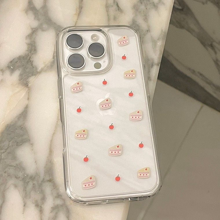 올데이인조이생산팀 070-8019-1737 올데이인조이 체리 케이크 투명 젤하드 폰케이스 아이폰 16 프로 갤럭시 맥세이프 커플 우정 핸드폰케이스