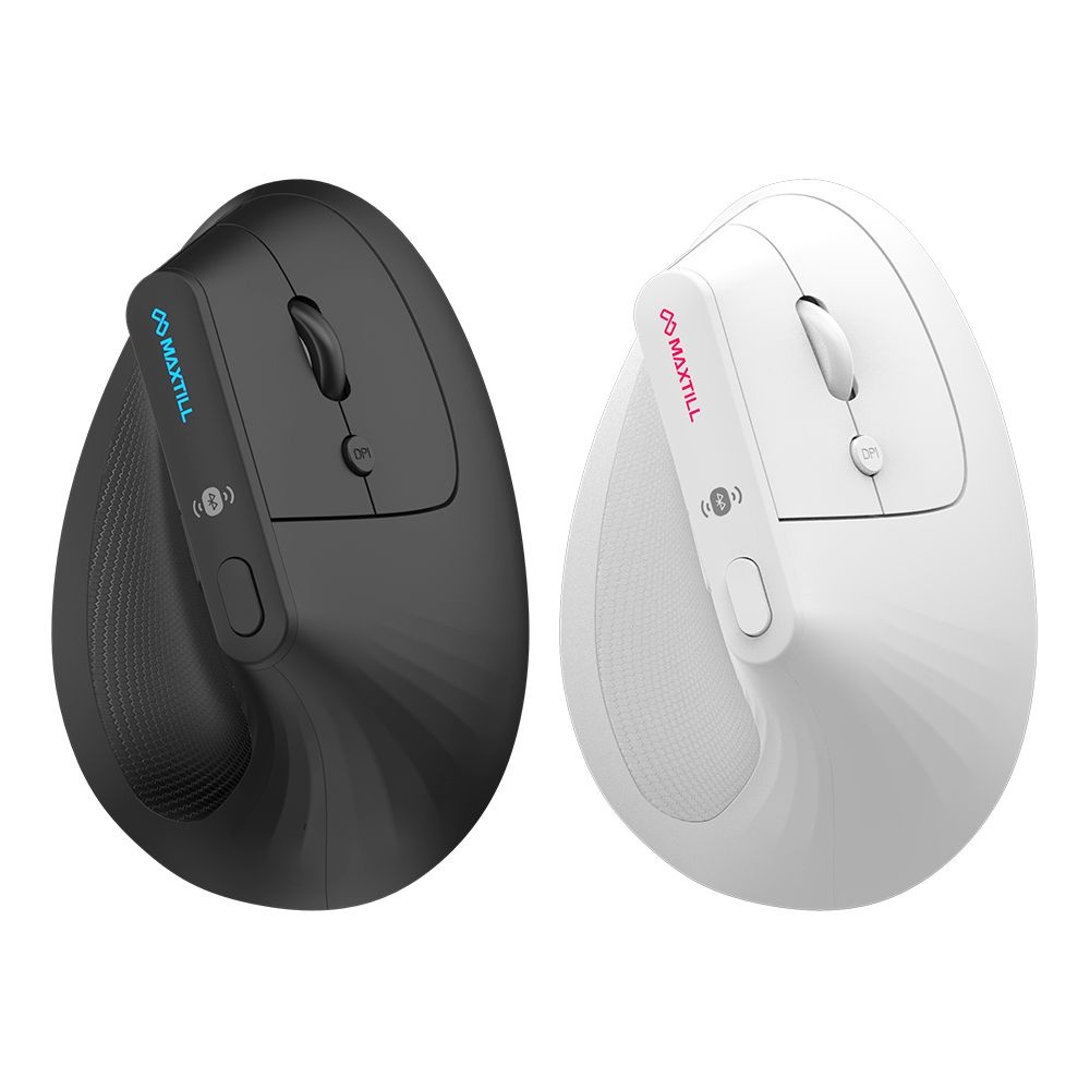 맥스틸 저소음 무선 블루투스 버티컬 마우스 인체공학 여성용 게이밍 사무용 PC 태블릿 맥북 노트북 아이패드