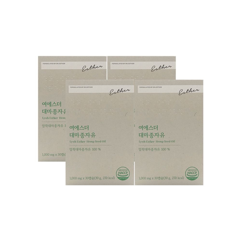에스더포뮬러 여에스더 대마종자유 1000mg x 30캡슐 x 4박스