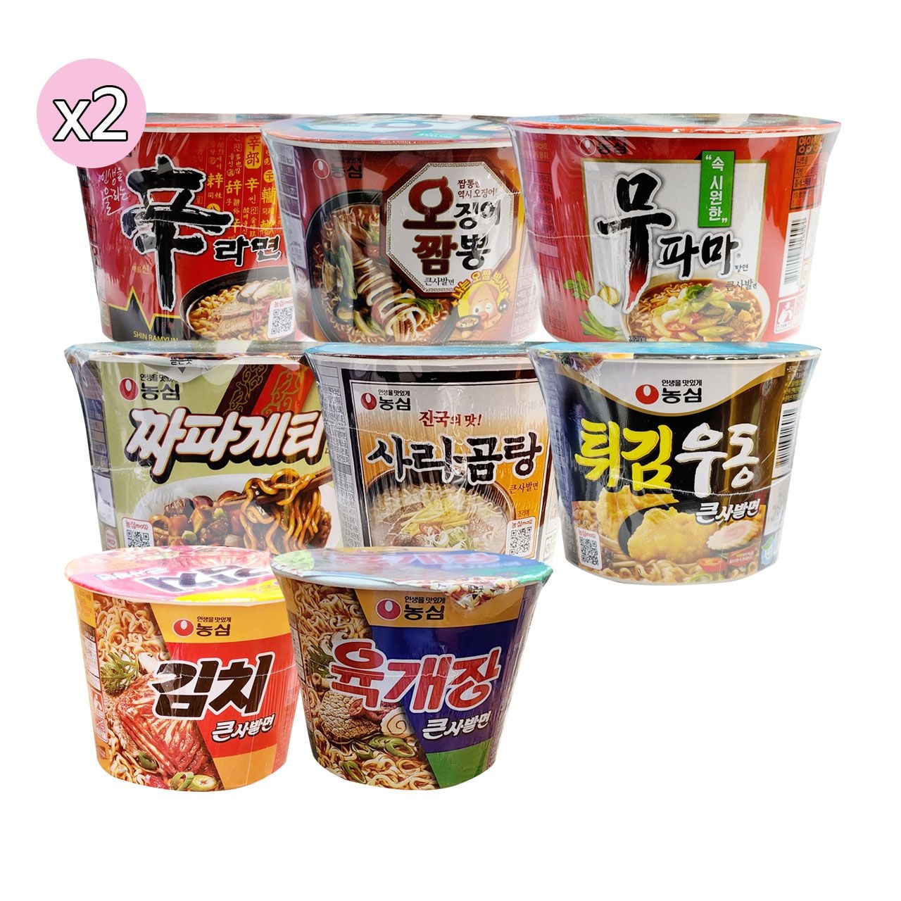 [온누리상품 상생페이백] 농심라면큰컵혼합세트(총16개입-신라면/오짬/튀김우동/육개장외 랜덤)