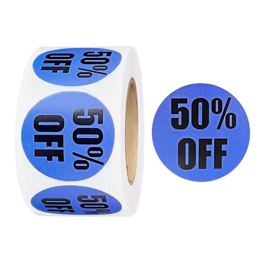 수입제품 컬러 DC 라벨 에누리 50프로 스티커 원형 1롤 500매