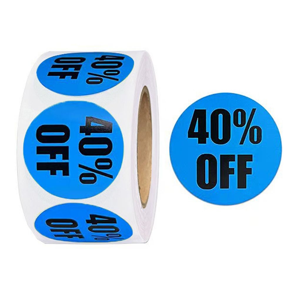 수입제품 컬러 DC 라벨 에누리 40프로 스티커 원형 1롤 500매