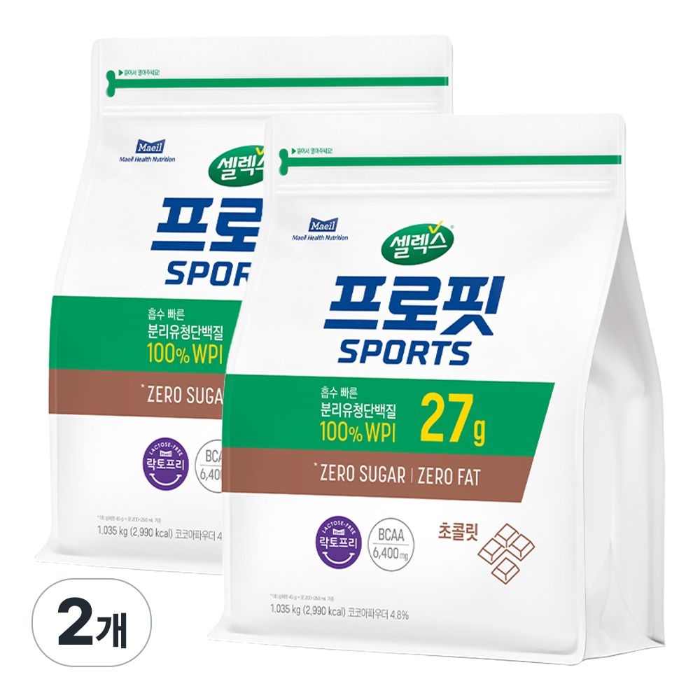셀렉스 프로핏 웨이프로틴 파우더 초콜릿 1,035g 2개입+보틀 단백질 WPI 분리유청단백질