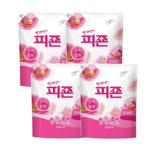 피죤 섬유유연제 리필 핑크로즈 2.1Lx4개