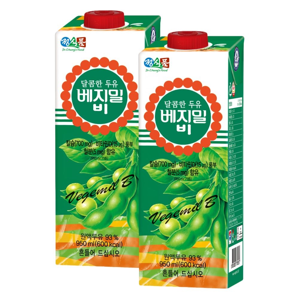 정식품 달콤한 베지밀비 (Edge) 950ml 4팩, 12팩