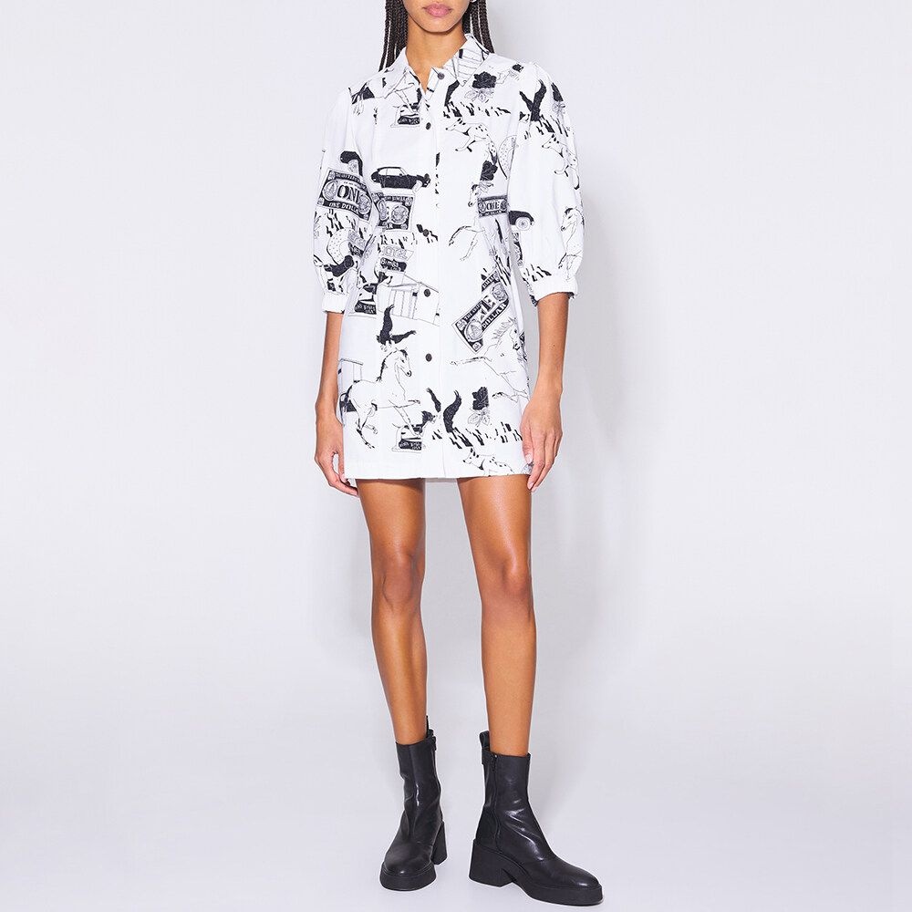 빔바이롤라 [정상가 338,000원] 빔바이롤라 22FW 루트66 마이크로 코듀로이 화이트 드레스 B226JWO902WHB