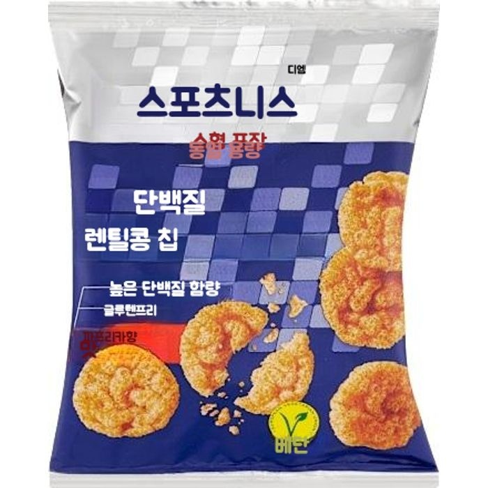 [해외] 단백질 렌틸콩 칩, 파프리카 맛, 비건, 40g