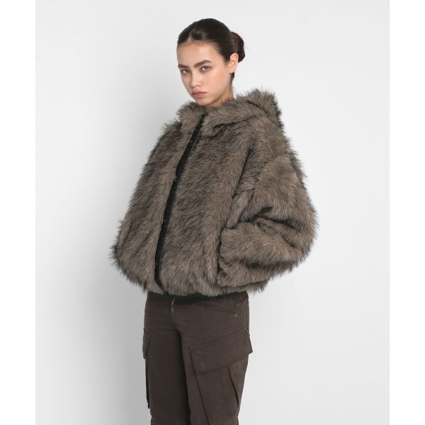 샌드 RIC 바람막이 자켓 점퍼 재킷 [1월 22일 배송] REVERSIBLE FUR LEATHER JUMPER 베이지 블랙