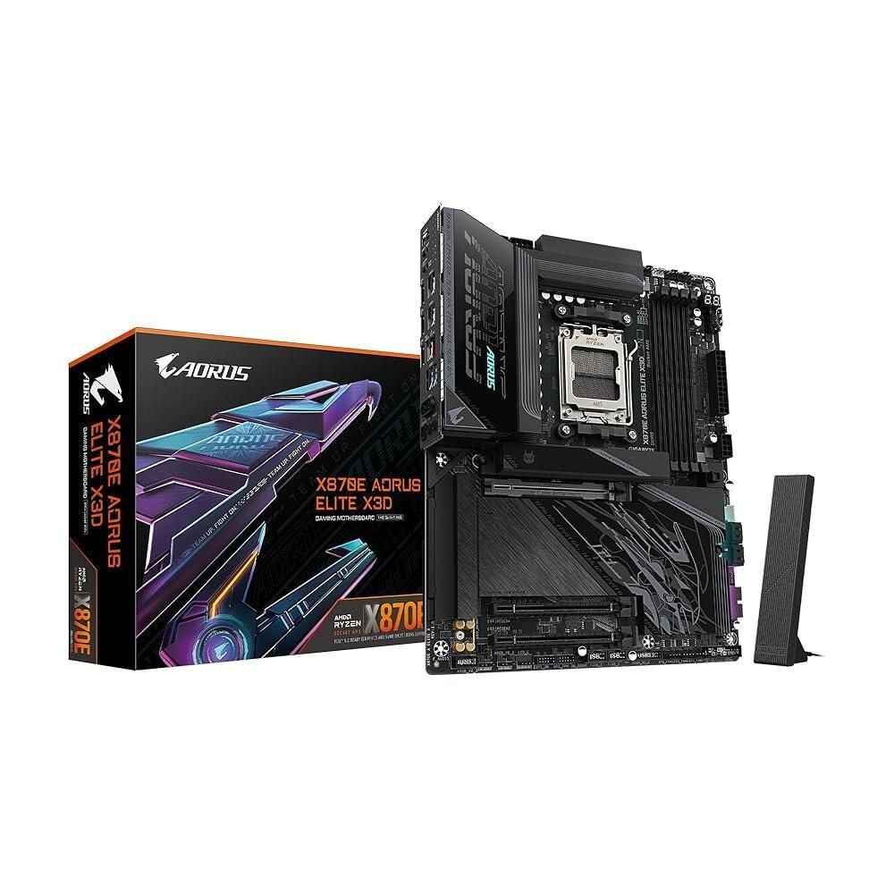 [해외] GIGABYTE X870E AORUS Elite WIFI7 AMD AM5 LGA 1718 마더보드, ATX, DDR5, 4X M.2, PCIe 5.0, USB4, WIFI7, 2.5GbE LAN, EZ-Latch