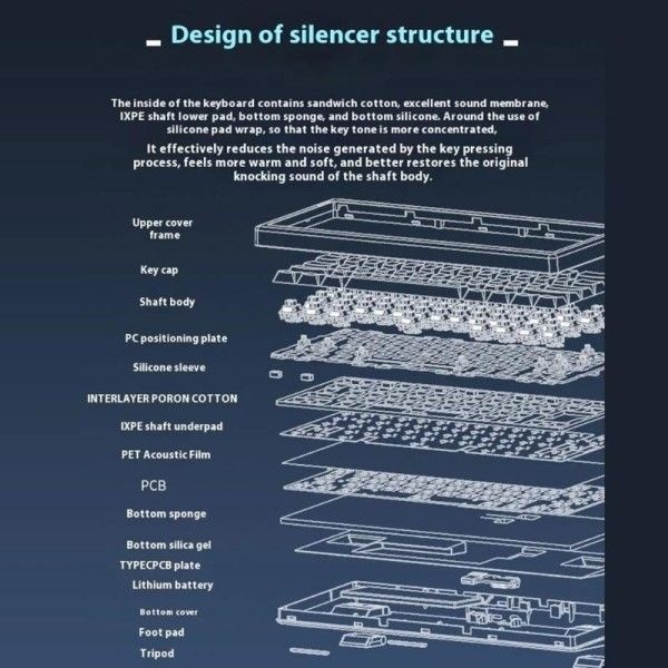 마우스 키보드QK6 V2 게이밍 키보드 60 아웃 핫 스와퍼블 및