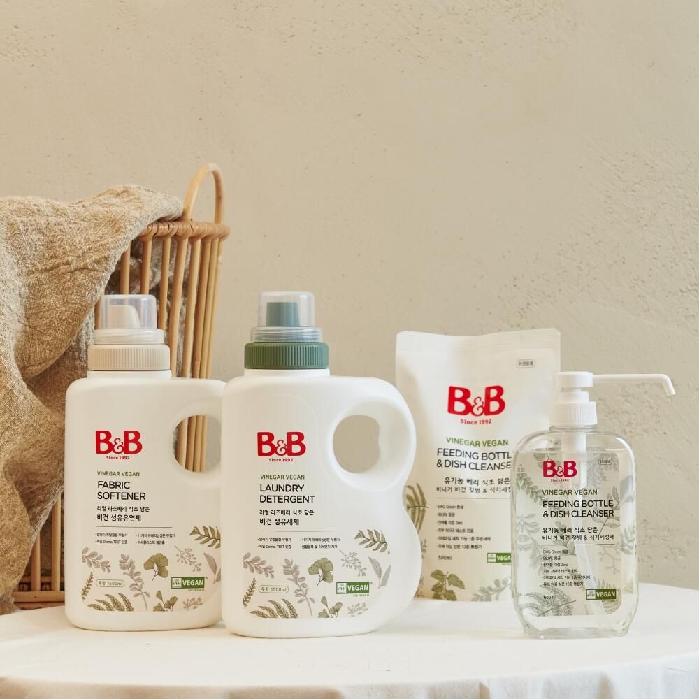 비앤비 (현대Hmall) 비앤비 비건 순한성분 세제/유연제 생활용품 모음(세탁세제/유연제/주방세제/유아)