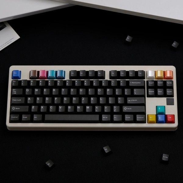 [해외] 마우스 키보드네온 블루 자기 축 기계식 키보드 ABS 2색 성형 원래