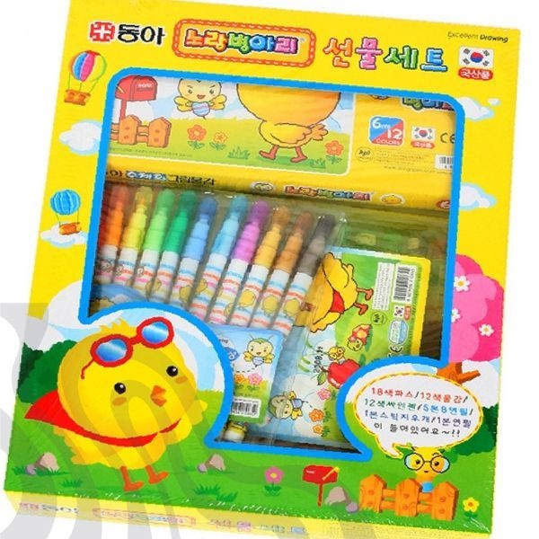 [동아]색연필 세트 병아리 캐릭터 그리기 도구 어린이 미술용품 컬러링 놀이 학습 교구
