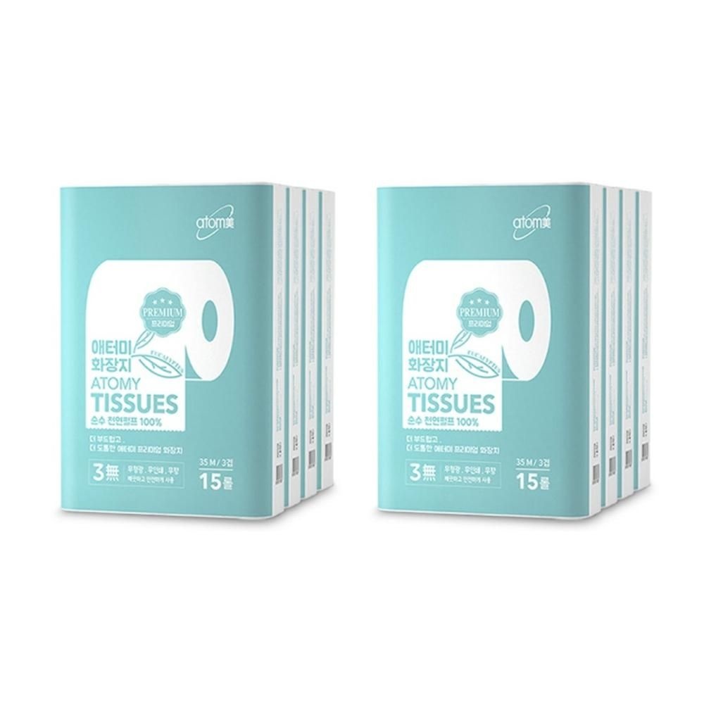애터미 화장지 더 두꺼운 프리미엄 에터미 애토미 휴지 120롤 8세트) (15개 DJ