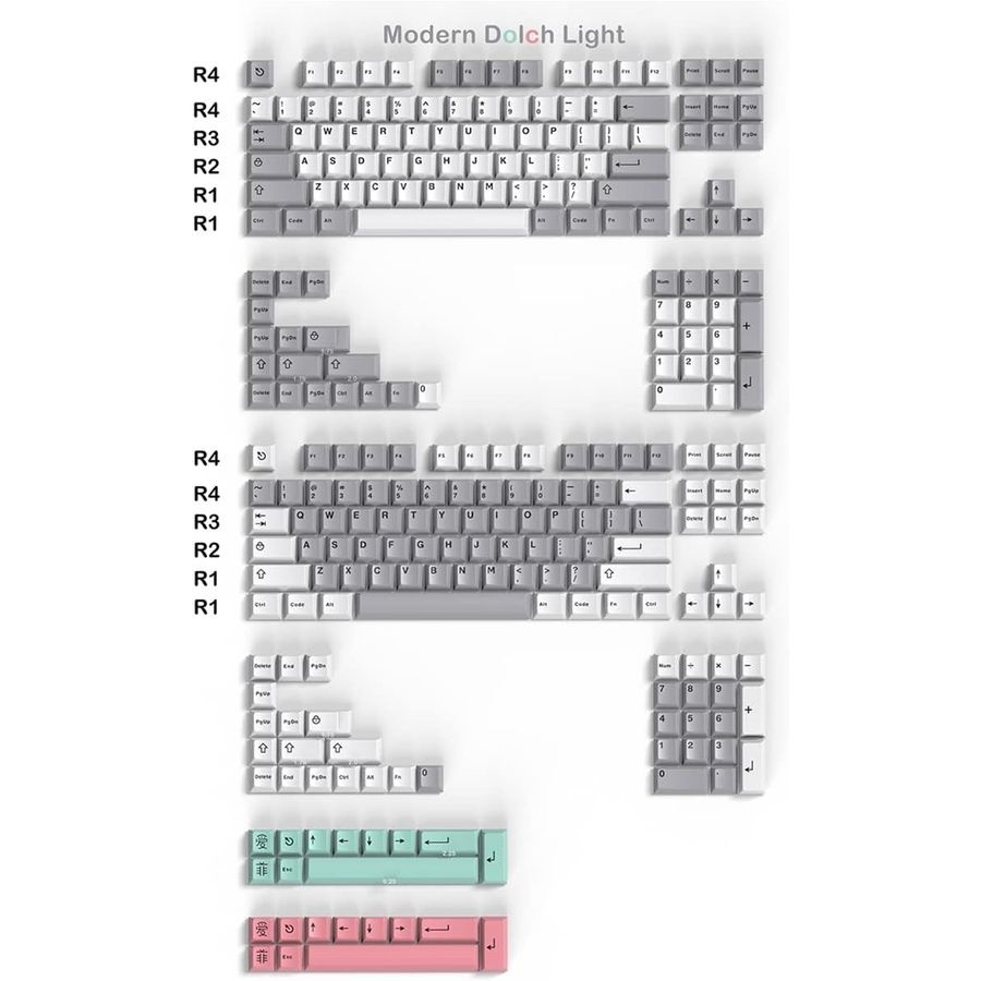 [해외] 아이페이 Modern Dolch Light 키캡 ABS 이중사출 모던 돌치 라이트